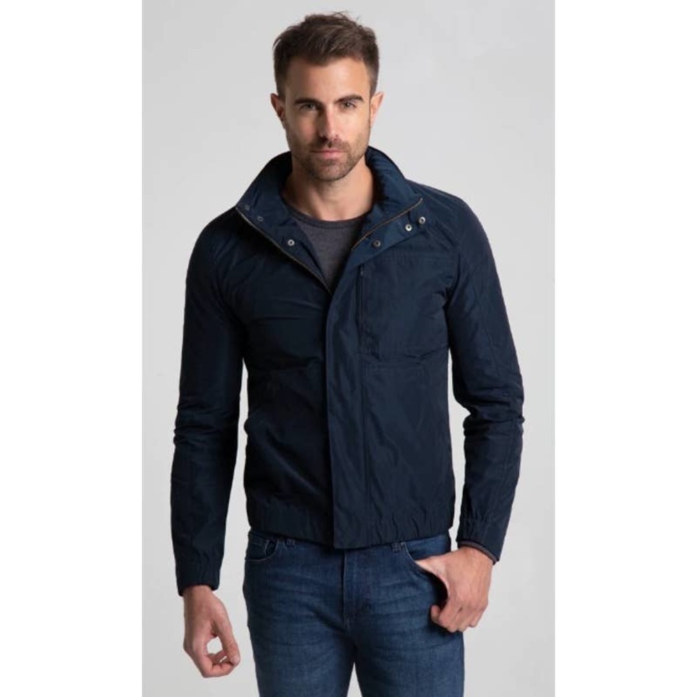 WRK NWT Lightweight Packable Full Zip Chrsyler Windbreaker Jacket Navy Sz Medium